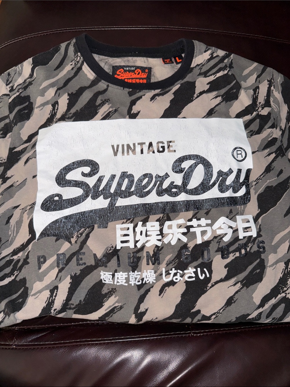 Superdry Men's Camo Logo Short Sleeve Tee - Black & Gray